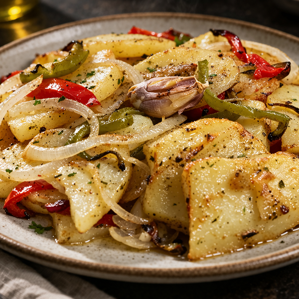 22Patatas y verduras asadas