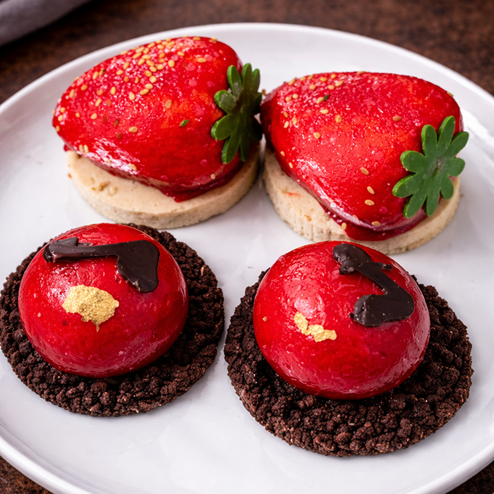 26Postres gourmet de fresa con glaseado